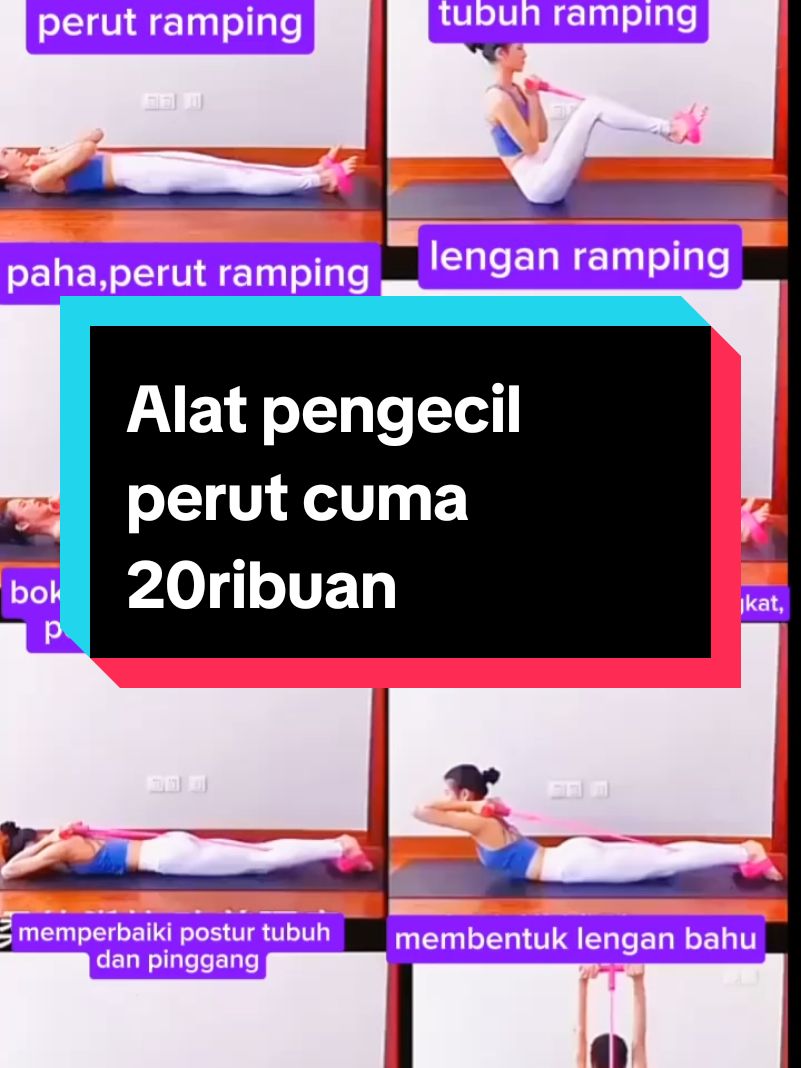 Lakukan rutin 20 x 3 setiap gerakan, setiap hari#tummytrimmer #karetgym #alatyoga 