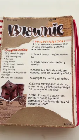 receta de browniess🌞 //ig: recorcholas #Receta #apuntesbonitos #lettering #brownies #parati #viral #arte #parati 