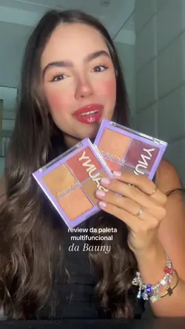 Review paletas Bauny 💜 Amei! @Bauny #fy #fyp #bauny #paletabauny #baunycosmeticos #paletapele #blushcremoso #contorno #make #maquiagens #review #reviewmakeup 