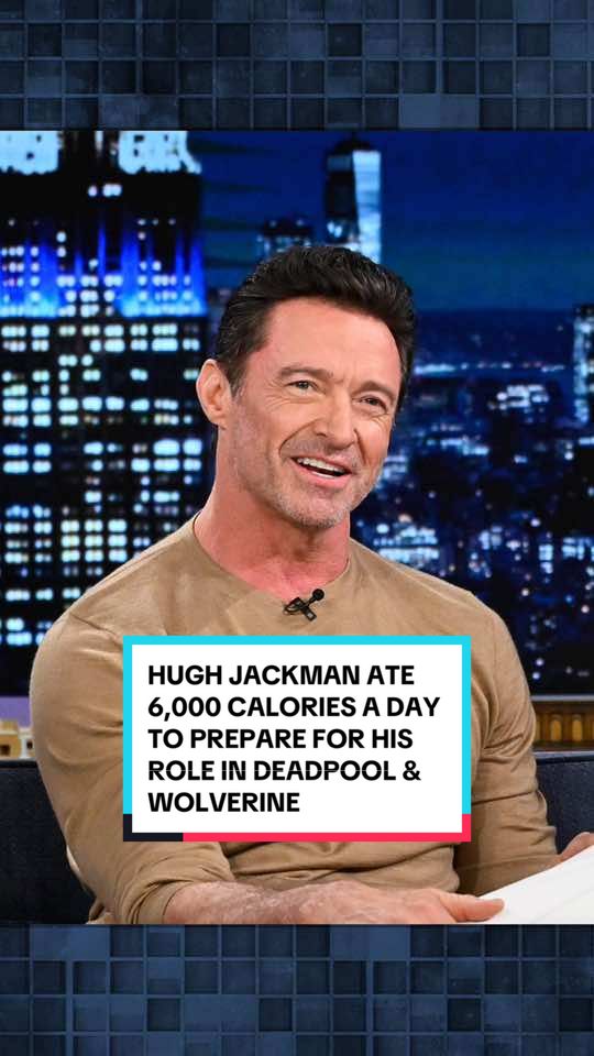 Hugh Jackman ate 6,000 calories a day to prepare for his role in Deadpool & Wolverine! #FallonTonight #TonightShow #HughJackman #DeadpoolAndWolverine #Wolverine #JimmyFallon 
