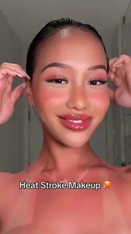 Recreating heat stroke / sunburnt makeup look 🥵☀️#heatstrokemakeup #makeup