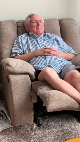 Saturdsy Nap time! Sleeping Grandpa is exhausted from a long week of napping. Weekend naps hit different! #sleepinggrandpa #snooze #nap #naptime #sleep #zzz #lazyday #recliner #saturdaynight #saturday 