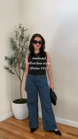 Weekend vibes in full swing!🕶️ Casual & effortless outfit for petite girlies! 🎀 Top: @FOREVER 21  Jeans: @YesStyle  Shoes: @Anne Klein  Shades & purse: @Amazon Fashion          #weekend #WeekendVibes #f21 #yesstyle #anneklein #amazon #amazonfinds #outfit  #petite #petitefashion #petitestyle 