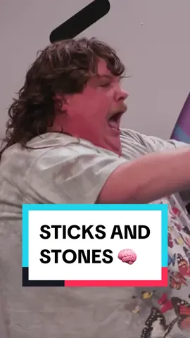 Sticks and stones may break my bones, but...MY MIND WILL BREAK YOURS! 🧠 #makesomenoise #improv #jacobwysocki #louwilson #sticksandstones