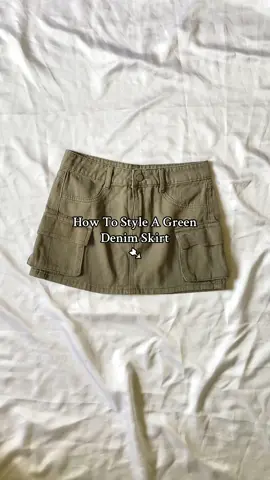 How To Style A Green Denim Skirt➷ #denimskirt #cargoskirt #greenskirt #outfitinspo2024 #summeroutfit #fashioninspo #howtostyleoutfits #summeroutfitideas #contentcreator 