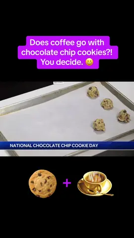 Does coffee go with chocolate chip cookies?! You decide. 😆 Happy National Chocolate Chip Cookie Day! 🍪 #cookies #chocolatechip #coffee #food #dessert #foryou #fyp #newsanchor #tvnews #reporter #anchor #wlky #louisville #kentucky 