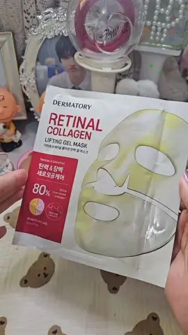 uma máscara que hidrata a pele e ainda tem efeito anti idade  ✨️✨️ Dermatory retinal collagen lifting gel mask 🩷 #kbeauty #cuidadoscomapele #sheetmask #retinol #skincare #sleepmask #viralmask #collagenmask #retinal #sheetmask #skincare 