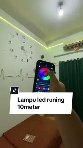Lampu led running panjang 10 meter udah bisa di atur menggunakan handphone #lampuled #lampukamar #ledstriprunning #lampuled #ledstrip #fypシ゚viral 