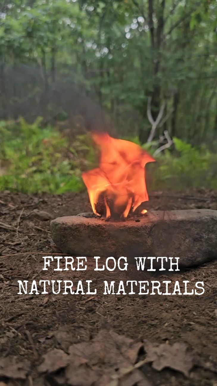 Making a fire log with natural materials, great for getting campfires going in bad weather conditions 🔥🏕 #foryoupage #foryou #bushcraft #survival #Outdoors #selfreliance #camping #DIY #survivalskills #survivaltip #primitiveskills 