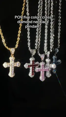 YOU LIKE PINK💖💖#fyp #jewelrylove #couple #cross #necklace #colorjewerly #stainlesssteel #tiktokshop #giftideasforthefamily 