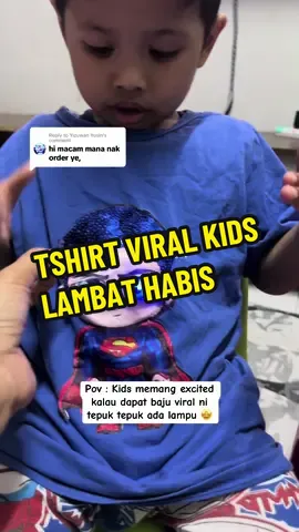 Replying to @Yizuwan Yusin Nak beli tshirt kids viral ni bole klik dekat bag kuning.. Bole cek saiz dan design yg masih available 👌🏻                      #tshirt #tshirtkids #tshirtbudak #bajulampu #bajuled #bajuledanak #bajuviral #bajuanak #bajuanakmurah 