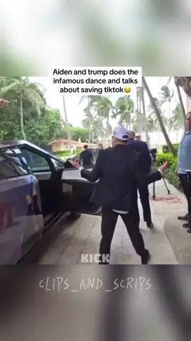 Trump dances with aiden and talks about saving tiktok #trump #fyp #kick #aiden #funny #dancing #tiktok Y
