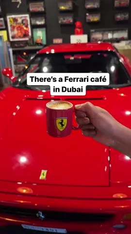 There’s a Ferrari café in Dubai, and you can even buy a souvenir.  Mille Miglia Gallery and Café in Al Quoz is stocked up with F1 memorabilia, swish Ferrari cars and signed items by the current drivers, Carlos Sainz and Charles Leclerc. Don’t miss the original pitwall that was used between 2017 and 2021. 👀 This café serves up speciality coffee, iced drinks and sweet treats.  #dubai #ferrari #cafe 