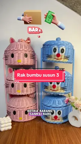 Bikin dapur tambah cantikk 😍😍 #raksusun #raksusunrotan #keranjangrotan #hellokitty #doraemon #fypシ゚viral #videoviral #keranjanghellokitty #keranjangdoraemon 