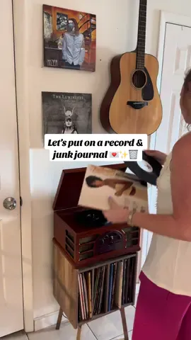 Lets pick a record & junk journal my weekend together 🎶📔🤍🗑️ #foryou #junkjournal #journaling #fypage 