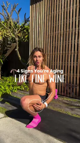 4 Signs You’re Going to Age like fine wine..🍷👇🏾 1. Can you sit in a kneeling position for 1 minute? 2. Can you deep squat for 2 minutes? 3. Can you touch your hamstrings flat on your calves? 4. Can you touch your toes with palms flat on the floor and straight legs? If you struggle with these then you can start with my 7 day free mobility program link in bio 🎁  #AgeWell #Mobility #Health #Fitness 