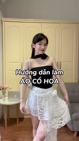 ✨Hướng dẫn làm áo cổ hoa (tui học theo 1 bạn trên tiktok 🤗) #emsocday 