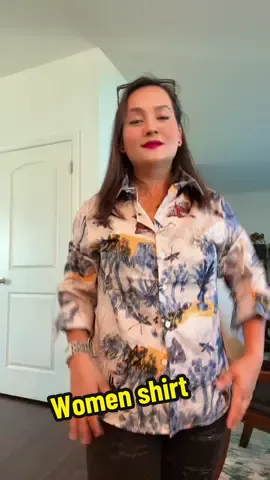 Women's Plant & Bird Print Button Front Shirt, Elegant Long Sleeve Collared Top For Spring & Fall, Women's Clothes For Daily Wear#tiktok #foryou ##foryoupage #viral #goviral #tiktokshop #fypシ゚viral @Kamalarawat 