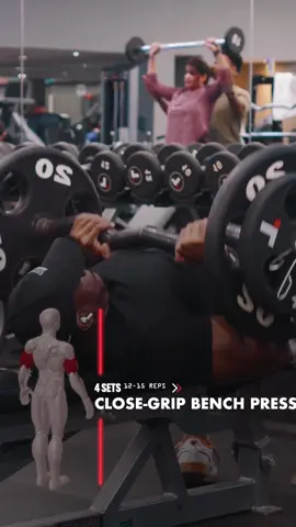 CLOSE-GRIP EZ-BAR BENCH PRESS TARGET MUSCLE: Tricep Brachii SYNERGIST(SUPPORTING MUSCLES): Sternal (Lower Chest), Clavicular (Upper Chest) Anterior Deltoids DYNAMIC STABILIZERS (Not Highlighted): Biceps Brachii (Short Head Only)  MECHANICS: Compound Movement FORCE: Push EQUIPEMENT 	 - EZ-Bar. - Flat Bench SET-UP - Lie flat on a bench and plant your feet on the floor. - Grab the bar with at shoulder-width apart. - Make sure your wrists are inline with your forearms. EXECUTION  - Keep your elbows tucked in, inhale as you lower the barbell to your chest. - Exhale as you press the barbell up to your starting position. - Repeat for the prescribed number of repetitions. TIPS - Using a grip that is  shoulder-width apart and keeping your elbows close to your body is essential inorder to maximize the emphasis on your triceps brachii instead of your chest. - Do not use a narrower than shoulder width apart grip. That will not put more emphasis on your triceps but it will reduce your range of motion and put unnecessary pressure on your wrists. - Avoid using a a false (thumbless or suicide) grip with any kind of bench press. - Have a spotter whenever you’re going heavy. - When performed using a proper form, the close-grip bench press is a most effective exercise for developing your triceps brachii FOR ONLINE & OR FACE TO FACE COACHING DM 📥 #gymmotivation #fitnessmotivation #beginnertips #benchpress #closegripbenchpress #workoutmotivation #tricepworkout #dxbfitness  #marzrodie 
