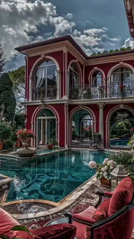 Cloaked in rich tones, a classical masterpiece adorns the serene shores of Lake Como. 🌊