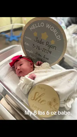Jade Ryan 💕 my big chunker. 8 pounds 6 oz as a newborn 👶 #creatorsearchinsights #newbornbaby #genderreveal #babygirl #birth #babytok 