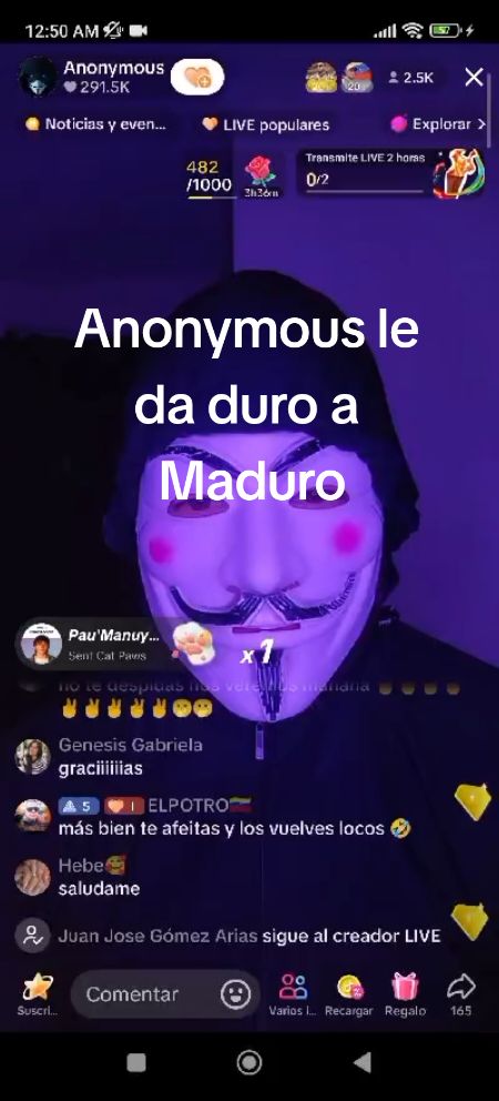 Anonymous le da duro a Maduro #maduro #paz #libre #anonymous #Venezuela 