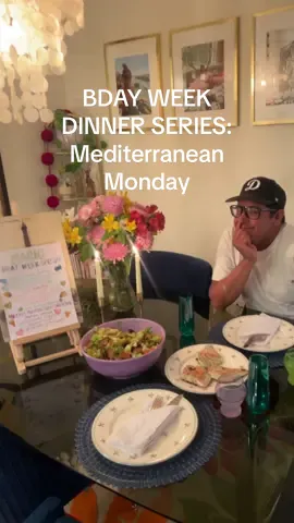 When I love someone’s son 🤭 Birthday week dinner special menu series: Mediterranean Monday: Lebanese Fattoush salad Grilled za’atar salmon  Papaya coconut cream lime mint sorbet  Cranberry clementine spicy margarita  #birthdayweek #DinnerIdeas #mediterranean #zaatar #osmosalt #fattoush #chef 