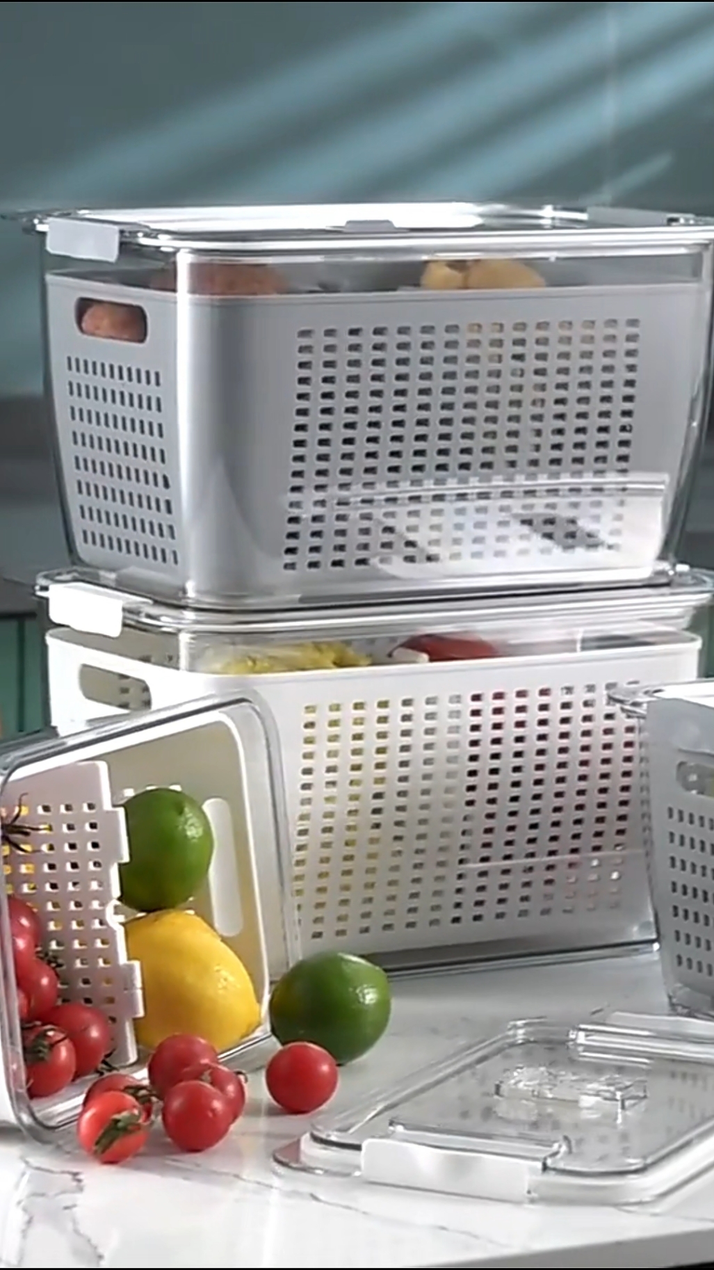 Hộp đựng thực phẩm tủ lạnh có nắp và khay thoát nước, nhựa trong suốt, chia ngăn và tầng. #hopdungthucphamtulanh #hopnhuadungthucphamtulanh #hopdethucthamtulanh #hopthucphamtulanh #hopdungdotulanh #hopdedotulanh 