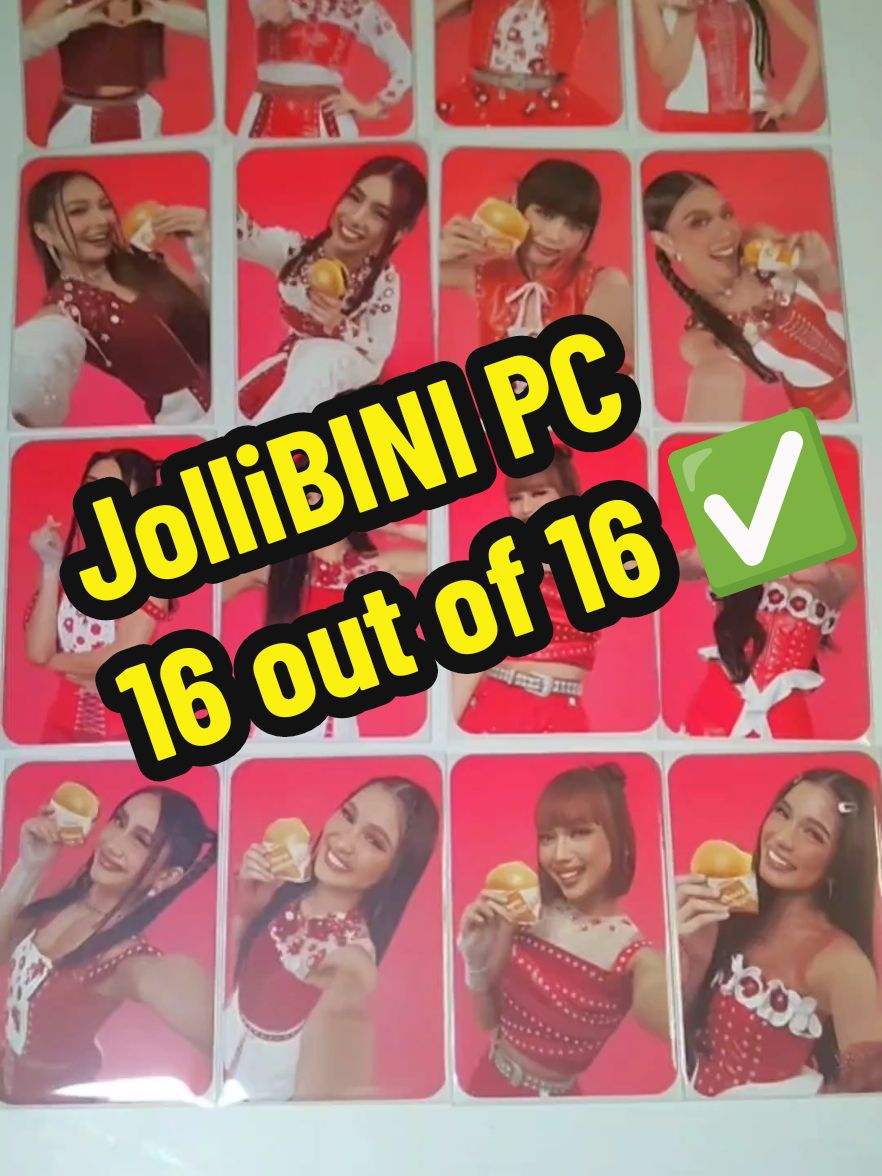 Sa wakas nakumpleto din! 16/16🤙 Jollibini Photo cards!  @Jollibee  #jollibee #jollibini #bini #jollibeexbini #jollibeebini #jollibeexbini  #biniphotocards #biniph  #cheesyyumburgerko  #creatorsearchinsights 