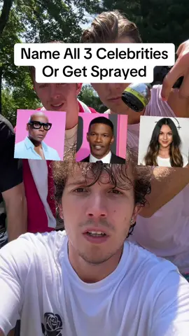 Name All 3 Celebrities Or Get Sprayed #celebrities #water #sprayed #highlandbros #fyp 