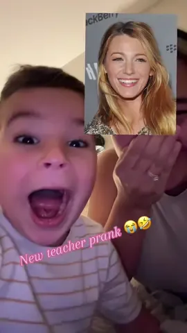 I didn’t want to traumatize him with the scary teacher prank.. so i thought we would do a pretty teacher instead… 🤣🙈 I had no idea what to expect.. #newteacher @blakelively #newteacherprank #meetyourteacherprank #meetyourteacherchallenge #blakelively #iloveyou #
