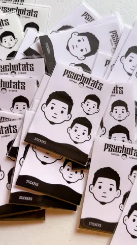 Making logo stickers for Psychotats! 🖤🧑🏻‍🦱 Let’s make 💦 waterproof stickers for your logo, with 3 textures: glossy, matte, and holographic. ✨ Perfect for showcasing your brand and ensuring it stands out in any condition!