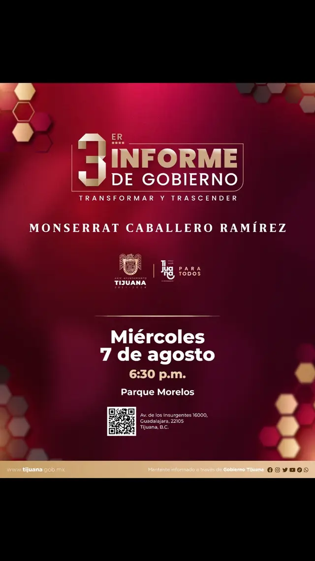 Si está en tus posibilidades económicas, te espero el día de mañana 6:30 de la tarde en el Parque Morelos, en nuestro último informe de Gobierno, si no está en tus posibilidades económicas asistir, no gastes en transporte, tu corazón moreno me acompañará siempre 💕💕💕🙏🙏🙏🙏, seremos solo la familia 😉. #tijuanaaaa #tijuanamexico #tijuana664 #mexico🇲🇽 #tijuanaparatodos #alcaldesa #centrotijuana #bajacalifornia #tijuanabajacalifornia #morena #montserratcaballero #tijuanabc🇲🇽 #tijuanaaaa❤️ #alcaldesatijuana #sandiegocalifornia 