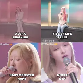 singing together when? I want to see that moment #aespa #ningning #kissoflife #belle #babymonster #rami #nmixx #lily #leemujinservice #vocals #singinglive #singing #fyp #foryou 