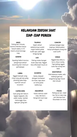 kelakuan zodiak saat siap siap pergi #zodiakindonesia 