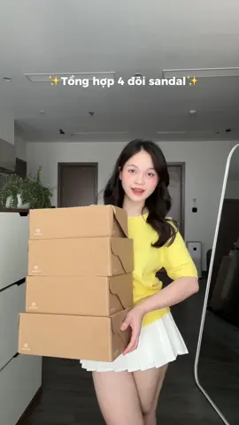 Tổng hợp 4 đôi sandal quốc tế ✨#huongtranreview 