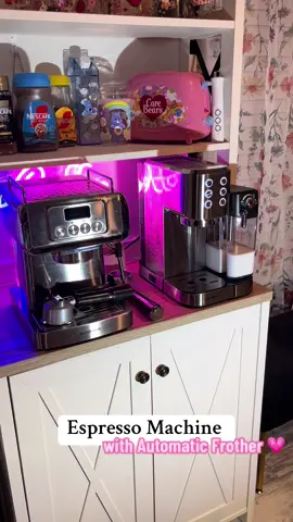 cold weather? Im READY for you 💗☕️  New Espresso Machine with an automatic frother 🫶🏽 perfect for lattes & cappuccinos ✨☕️ #coffeetiktok #coffeetime #coffeetok #coffee #espresso #espressomachine #frother #cappuccino #latte #espressotiktok 