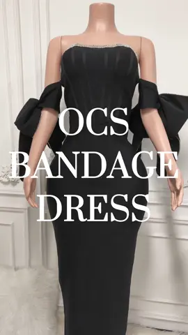 Strapless rhinestone bow sleeves bodycon bandage dress#elegantdress #fashiondress #fashiondesign #cocktaildress #bandagedress #bow #eveningdress 