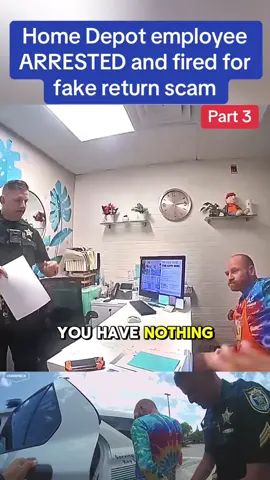 Home Depot employee ARRESTED and fired for fake return scam #cops #copsoftiktok #police #policeofficer #arrested #jail #lawenforcement #viral #usa 