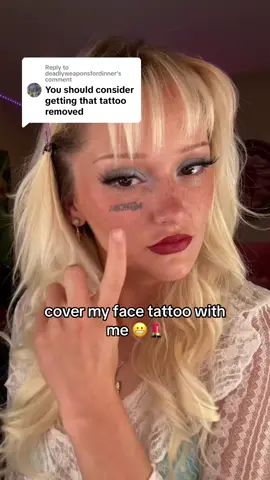 Replying to @deadlyweaponsfordinner covering my face tattoo for the boomers 🫶🏻 #makeuptutorial #fyp 