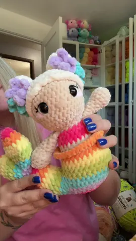 Rainbow mermaid!🌈 . Pattern by me available on my etsy . #crochet #crocheter #crochetgrove #crochetmermaid #mermaid #crochetinspo #crochetideas #crochetinspiration #amigurumi #rainbow 