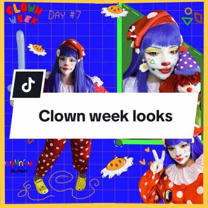 All seven of my clown looks that I did for clown week! Im more active on my alt @🤡Bouncy🤡 if youd like to see these looks in action ❤️ #clown #clowngirl #clownmakeup #clownweek #internationalclownweek #clowncore #actualclown #bouncyclown 