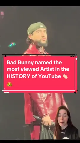 Bad Bunny continues to make history! He’s the most viewed artist ever in the history of Youtube! #badbunny #badbunnypr #badbunny🐰 #benito #unveranosinti #conejomalo #youtube #taylorswift #rihanna #reggaeton #puertorico 