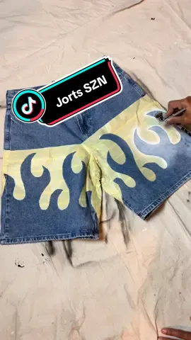 Fire Jorts #jorts #diyfashion #airbrushart 