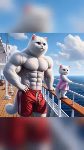 daddy save kitten from shark attack #dady #cat #aicat #meow #kitten #catsoftiktok #cute #catlovers #foryoupage 