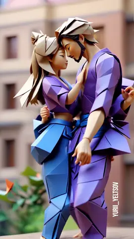 Origami mood 😍 By @simoneydanilabachata  👽 Animate Diff + Controlnet #ai #aivideo #dance #girl #boy #bachata