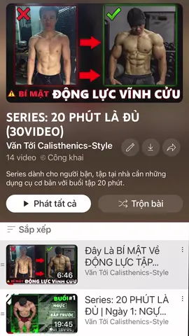 Series: 20 PHÚT MỖI NGÀY LÀ ĐỦ.  #VanToi #Calisthnics_Master #Coaching_Online #LearnOnTikTok #thethaomoingay #Fitness #Calisthenics_Master #dongluc 