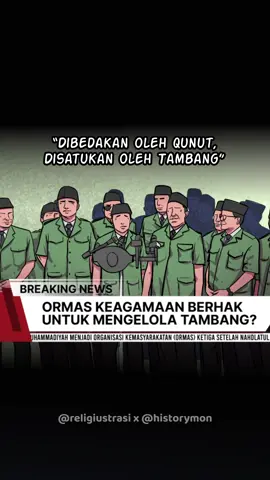 *Dibedakan oleh Qunut, Disatukan oleh Tambang* - @historymonn  Disaat Indonesia menghadapi berbagai bencana klimatologis akibat krisis iklim, dua ormas Islam terbesar di Indonesia malah menerima Izin Usaha Pertambangan (IUP) yang diobral dengan dalih pemerataan ekonomi oleh pemerintahan Jokowi. Tak hanya mengkhianati warga MU dan NU yang selama ini berjuang melawan bisnis pertambangan yang merusak ruang-ruang hidup mereka, apa yang dilakukan oleh elit-elit ormas ini juga mengotori jejak teladan yang telah dirintis susah payah oleh para pendiri organisasi. Daripada menerima konsensi tambang yang berdampak buruk untuk iklim, seharusnya NU dan Muhammadiyah meneruskan apa yang sebenarnya sudah mereka mulai, yakni mengembangkan bisnis energi terbarukan berbasis komunitas yang tentu jauh lebih menguntungkan dan relevan dalam konteks krisis iklim sekarang. #muhammadiyah #nahdlatululama #tambang #sejarah #religiustrasi #historymon