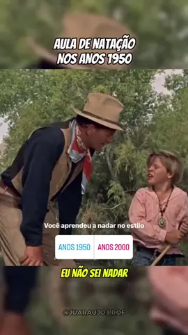 Aula de natação nos anos 50