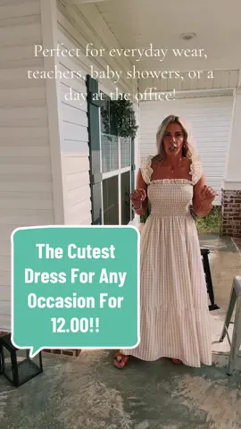 This dress is a must buy for 12.00! 🤍🤎 Perdect summer transitioning to fall piece!  #fashion #fashiontiktok #teachersoftiktok #nursesoftiktok #dress #sale #budgetfriendly #mom #MomsofTikTok #foryou #trending #viral #summervibes 